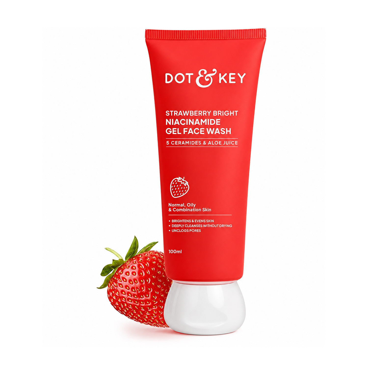 Dot and Key Strawberry Bright Niacinamide Gel Face Wash 100ml