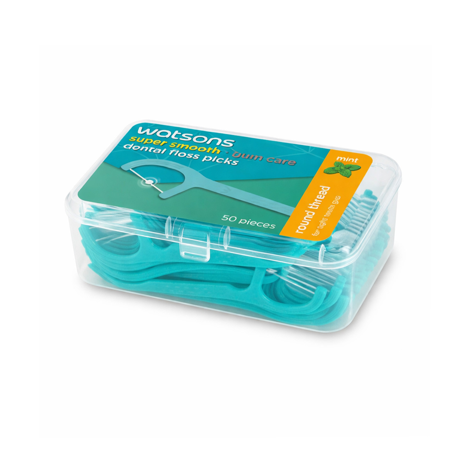 Watsons Super Smooth Round Thread Dental Floss Mint Toothpick 50pcs