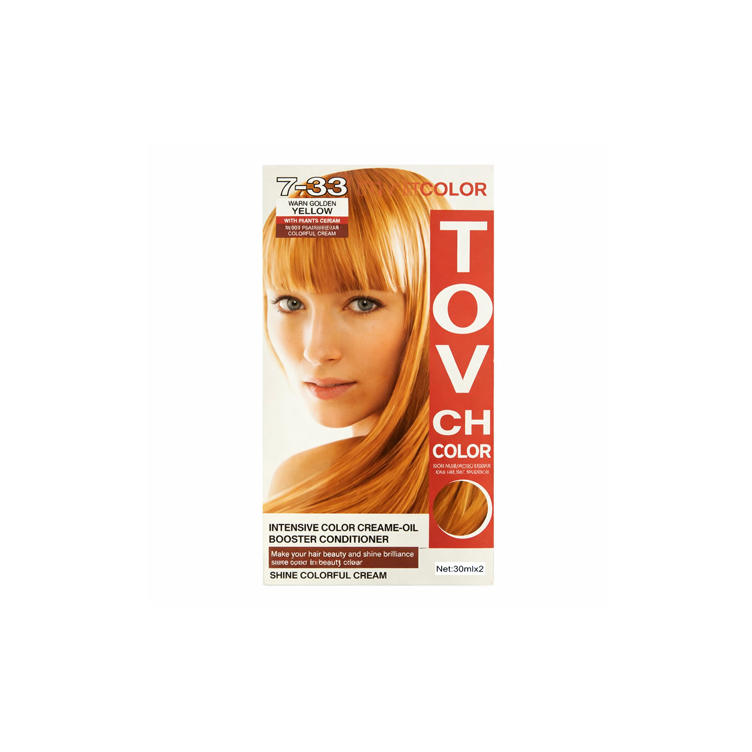 Tovch Hair color 30ml*2 - 7.33 Gold Yellow