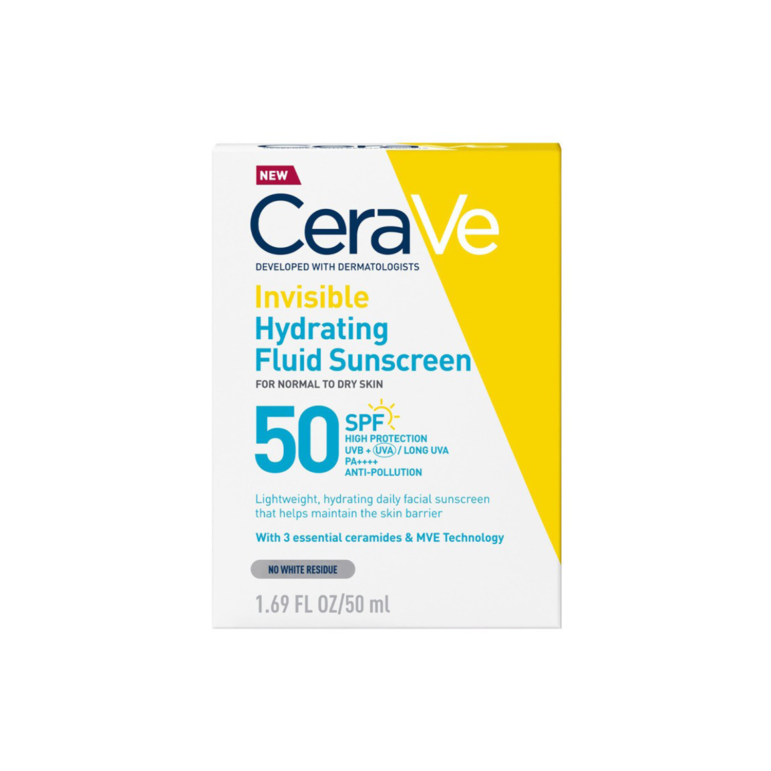 CeraVe Invisible Hydrating Fluid Sunscreen SPF50+ 50ml
