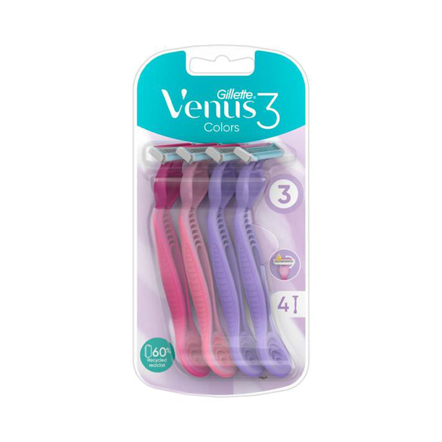 Gillette Venus3 Colours 4pcs Razor