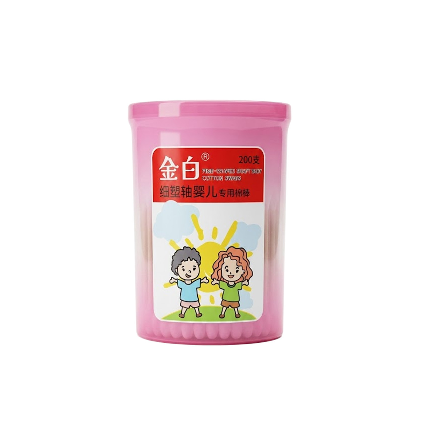 Fine Shaped Shaft Baby Cotton Swabs 200pcs