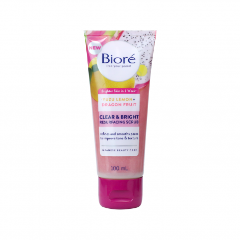Biore Clear & Bright Resurfacing Scrub Exfoliator 100ml