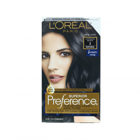 L'Oreal Paris Superior Preference Hair Color - 1 Ultimate Black