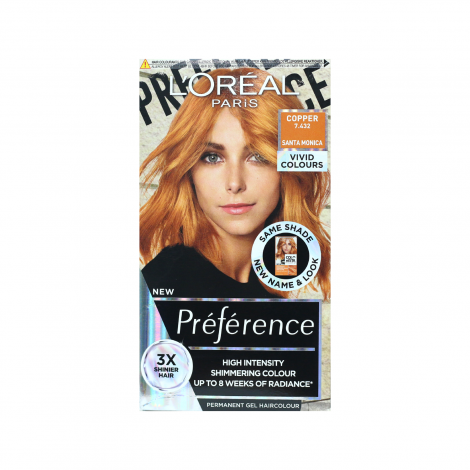 L'Oreal Preference Les Vivids High Intensity Shimmering Colour  - 7.432 Copper