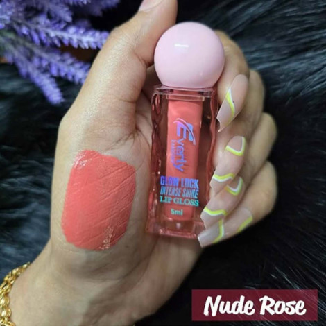 Everly Beauties Glow Lock Intense Shine Lip Gloss - Nude Rose