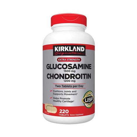 Kirkland Signature Extra Strength Glucosamine 1500mg Chondroitin 1200mg Sulfate – 220Tablets