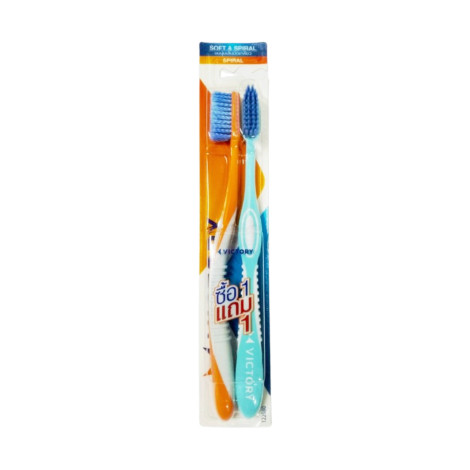 Victory Soft & Spiral Toothbrush Twin Pack