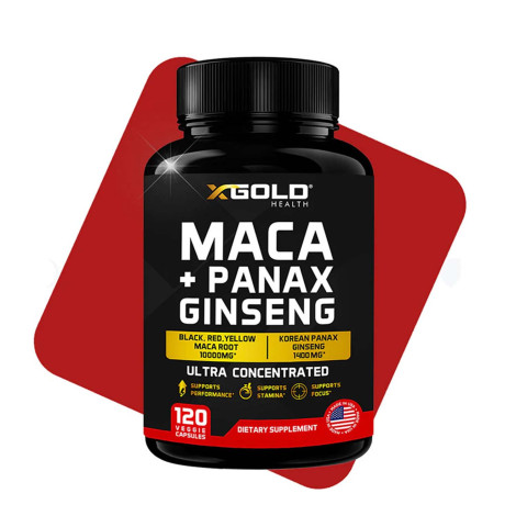 X Gold Health Maca+ Korean Panax Ginseng – 120 capsules (USA)