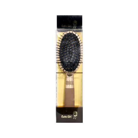 Cute Girl Paddle Hair Brush - Golden