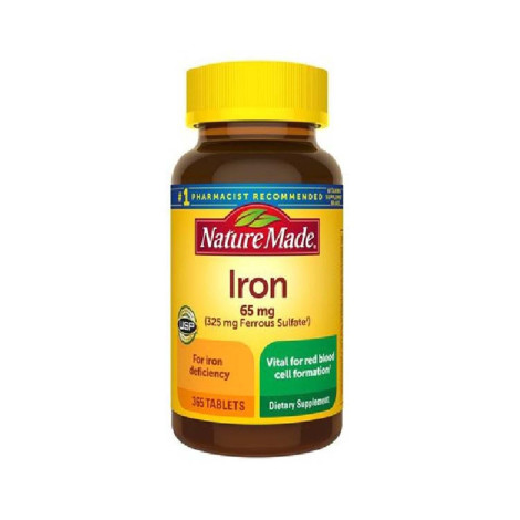 Nature Made Iron 65mg (From Ferrous Sulfate) 365 Tablets