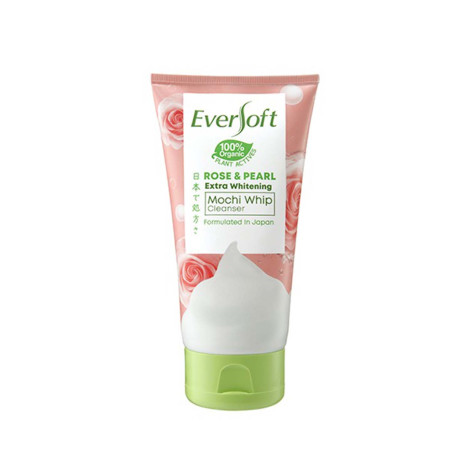 Eversoft Rose & Pearl Extra Whitening Mochi Whip Cleanser 120g