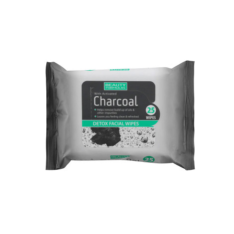 Beauty Formulas Charcoal Detox Facial Wipes 25 Wipes