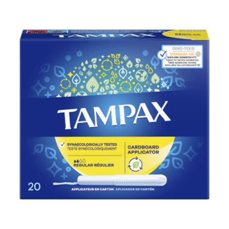 Tampax Cardboard Regular Applicator Tampons 20