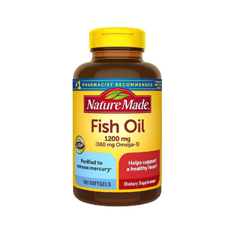Nature Made Fish Oil Omega-3 1200mg 100 Softgels