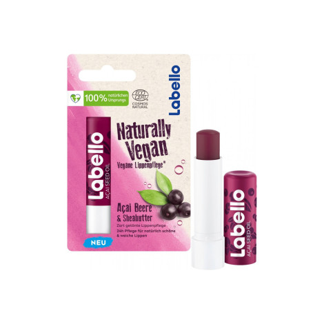 Labello Naturally Vegan Acai Berry & Shea Butter Lip Balm 5.2ml