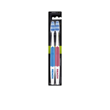 Listerine Reach Twin Pack Medium Tooth Brush