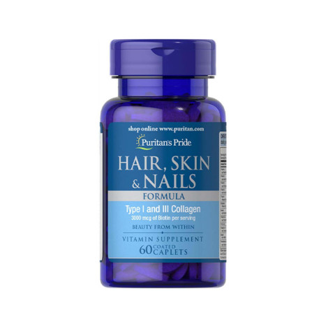 Puritan's Pride Hair Skin and Nails Biotin 3000 mcg 60 Tab (USA)