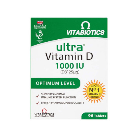 Vitabiotics Ultra Vitamin D 1000IU Optimum Level – 96 Tablets
