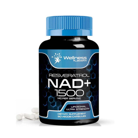 Wellness Labs RX NAD + Resveratrol 1500mg – Ultra Strength – 90 Capsules