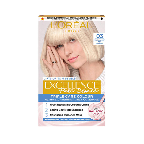 L'Oreal Excellence Pure Blonde Triple Care Colour - 03 Ultra Light Ash Blonde