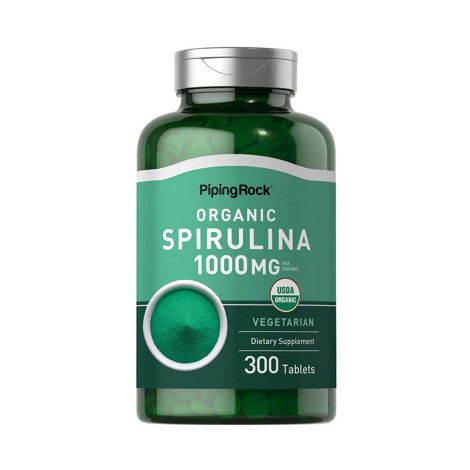 Piping Rock Organic Spirulina 1000mg – 300 Tablets