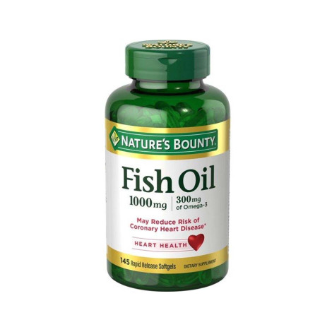 Nature’s Bounty Fish Oil, 1000mg, 300mg of Omega-3, 145 Rapid Release Softgels