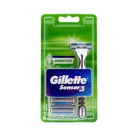 Gillette Sensor 3 Razors Sensitive Razors 1pcs + Blades 6pcs