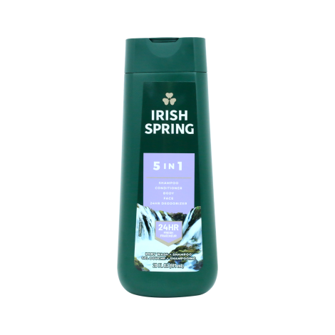 Irish Spring 5in1 24HR Deodorizer Body Wash & Shampoo 591ml