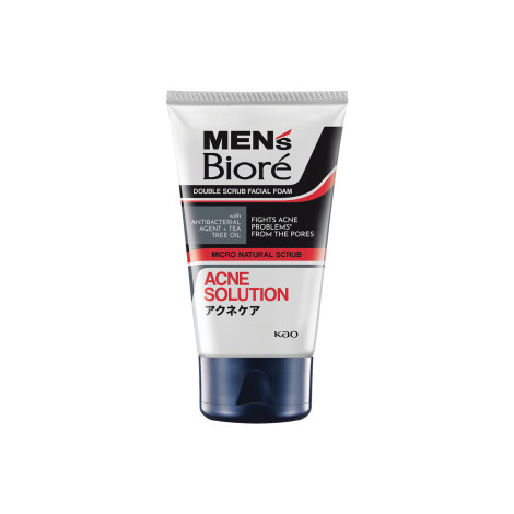 Biore Men's Acne Solution Double Scrub Facial Foam 100g