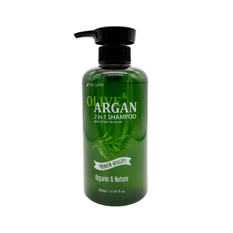 3W Clinic Olive & Argan 2 in 1 Shampoo 500ml