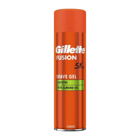 Gillette Fusion 5 Sensitive With Almond Oil Shave Gel Scented 200ml