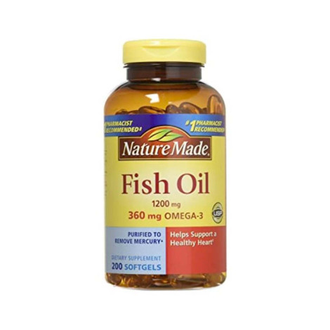Nature Made Fish Oil 1200mg Omega-3 360mg 200 Softgels