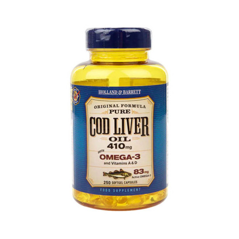 Holland & Barrett Cod Liver Oil 410mg – 250 Capsules
