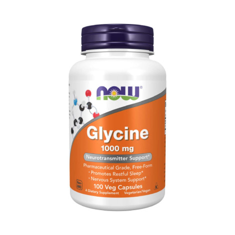 NOW Glycine 1000 mg Veg 100 Capsules (USA)