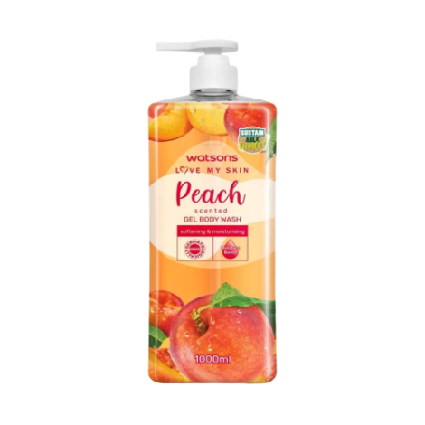 Watsons Love My Skin Peach Scented Gel Body Wash 1000ml