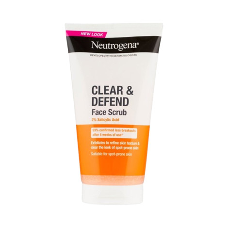 Neutrogena Clear & Defend 2% Salicylic Acid Face Scrub 150ml