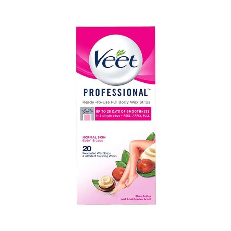 Veet Professional Ready To Use Full Body 20 Wax Strips
