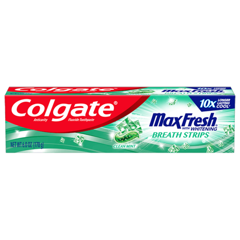 Colgate Max Fresh Breath Strips Clean Mint Toothpaste 178g