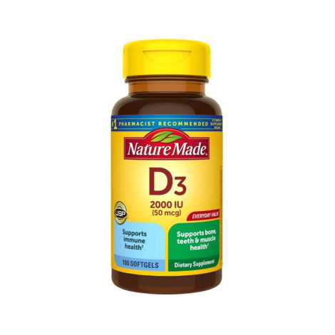 Nature Made Vitamin D3 2000 IU 50mcg 100 Softgels