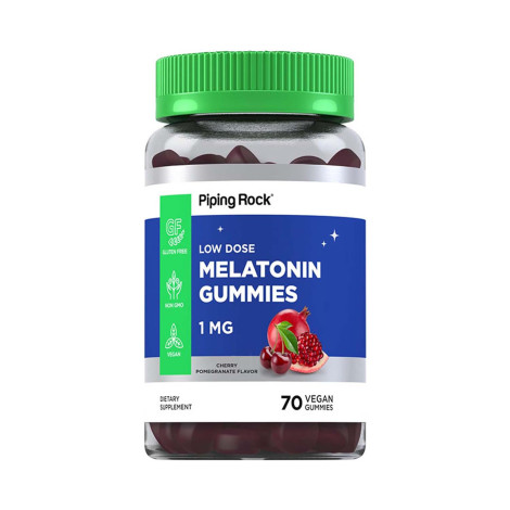 Piping Rock Melatonin Gummies 1 mg – 60 Vegan Gummies