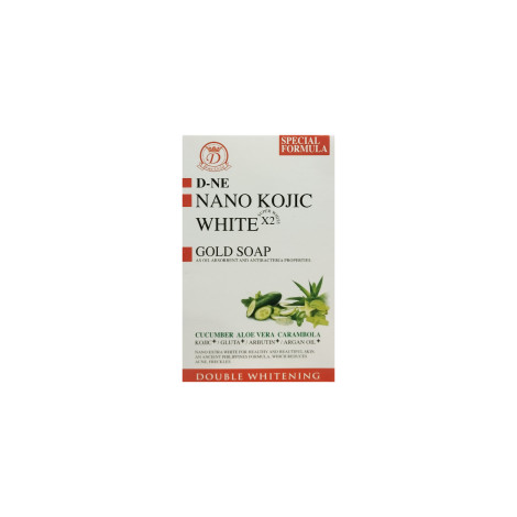 D-ne Nano Kojic White Cucumber, Aloe Vera, Carambola Double Whitening Gold Soap 160g