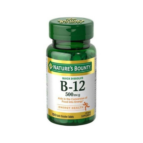 Nature’s Bounty Vitamin B-12 500mcg 100 Tablets