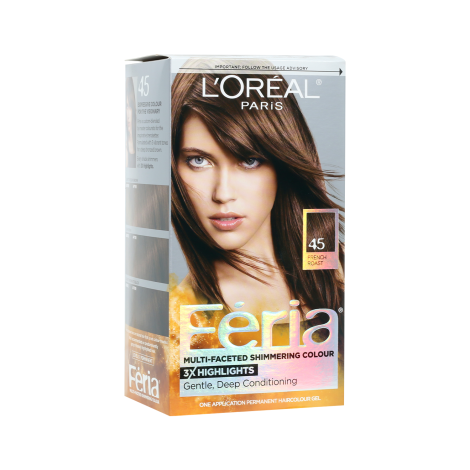 L'Oreal Feria Multi Faceted Shimmering Hair Colour - 45 French Toast