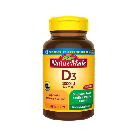 Nature Made Vitamin D3 1000 IU(25mcg), 300 Tablets(USA)