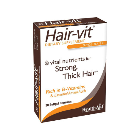 Health Aid Hair-Vit Vtal Nutrients For Strong, Thick & Shiny Hair 30 Capsules