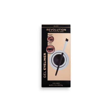 Revolution Gel Eyeliner Pot With Brush - Black