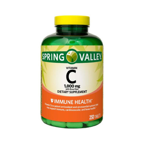 Spring Valley Vitamin C with Rose Hips 1000mg 250 Tablets