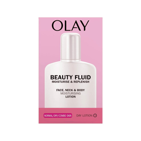 Olay Beauty Fluid Moisturise & Replenish Moisturising Lotion Face, Neck & Body 200ml