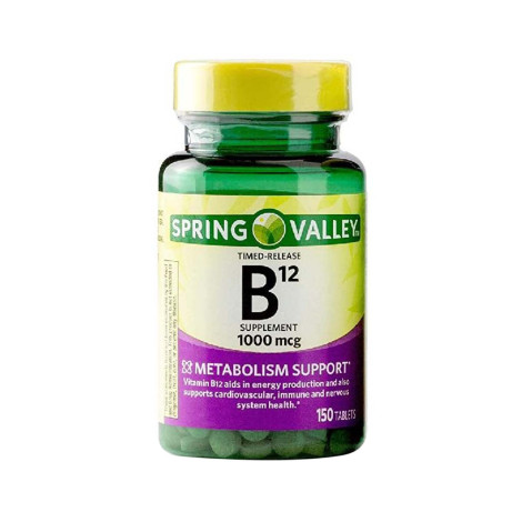 Spring Valley Vitamin B12 1000 mcg, Immune Health, Metabolism, Energy - 150 Timed Release Tablets